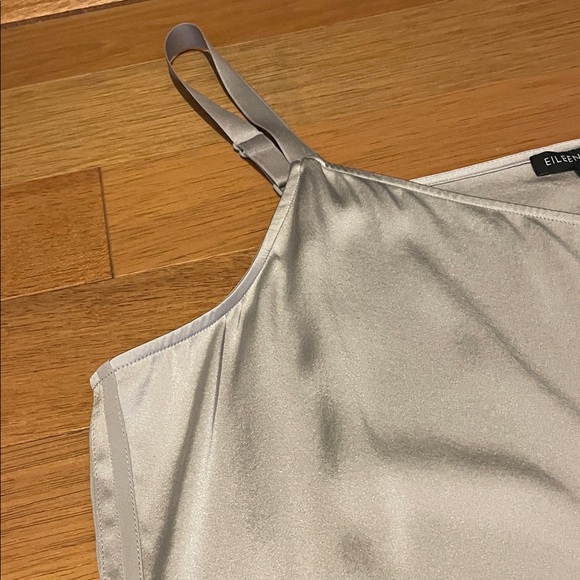 Eileen Fisher Stretch Silk Charmeuse Gray Silk Camisole Women's Top Large NWT - Picture 6 of 10